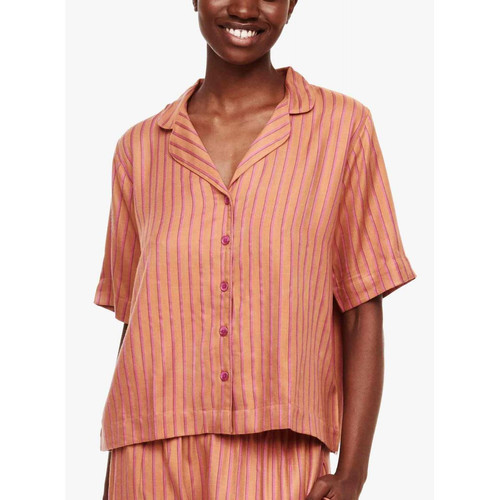 Haut de pyjama - Chemise à manches courtes - Orange Femilet  - ANNA en viscose - Femilet - Femilet loungewear